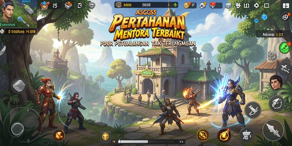 Screenshot gameplay ASG55 menampilkan menara pertahanan yang strategis.