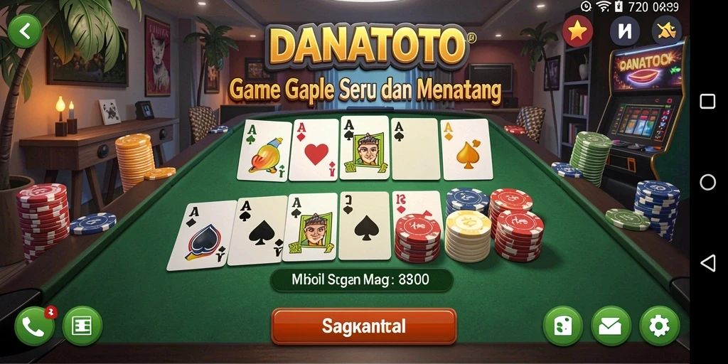Screenshot gameplay Gaple yang seru di DANATOTO.