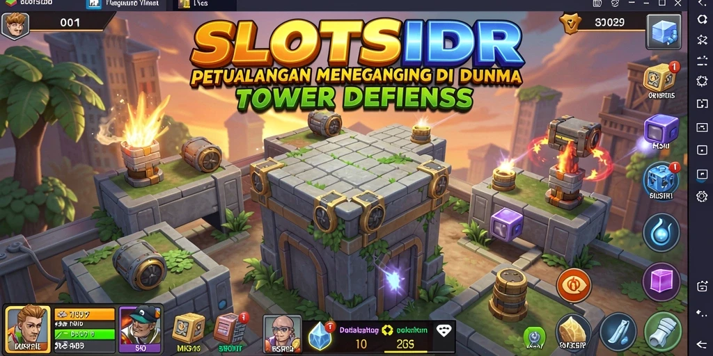 Gameplay intens di SLOTSIDR dengan strategi menara Tower Defense.